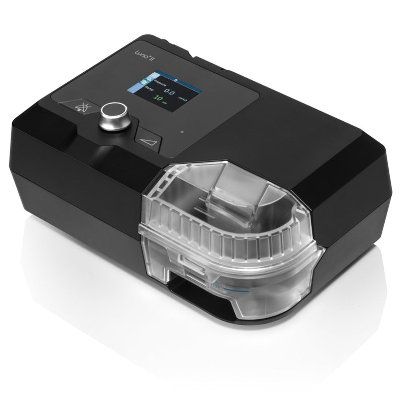Isometric view of Luna II Auto CPAP With Integrated Heated Humidifier