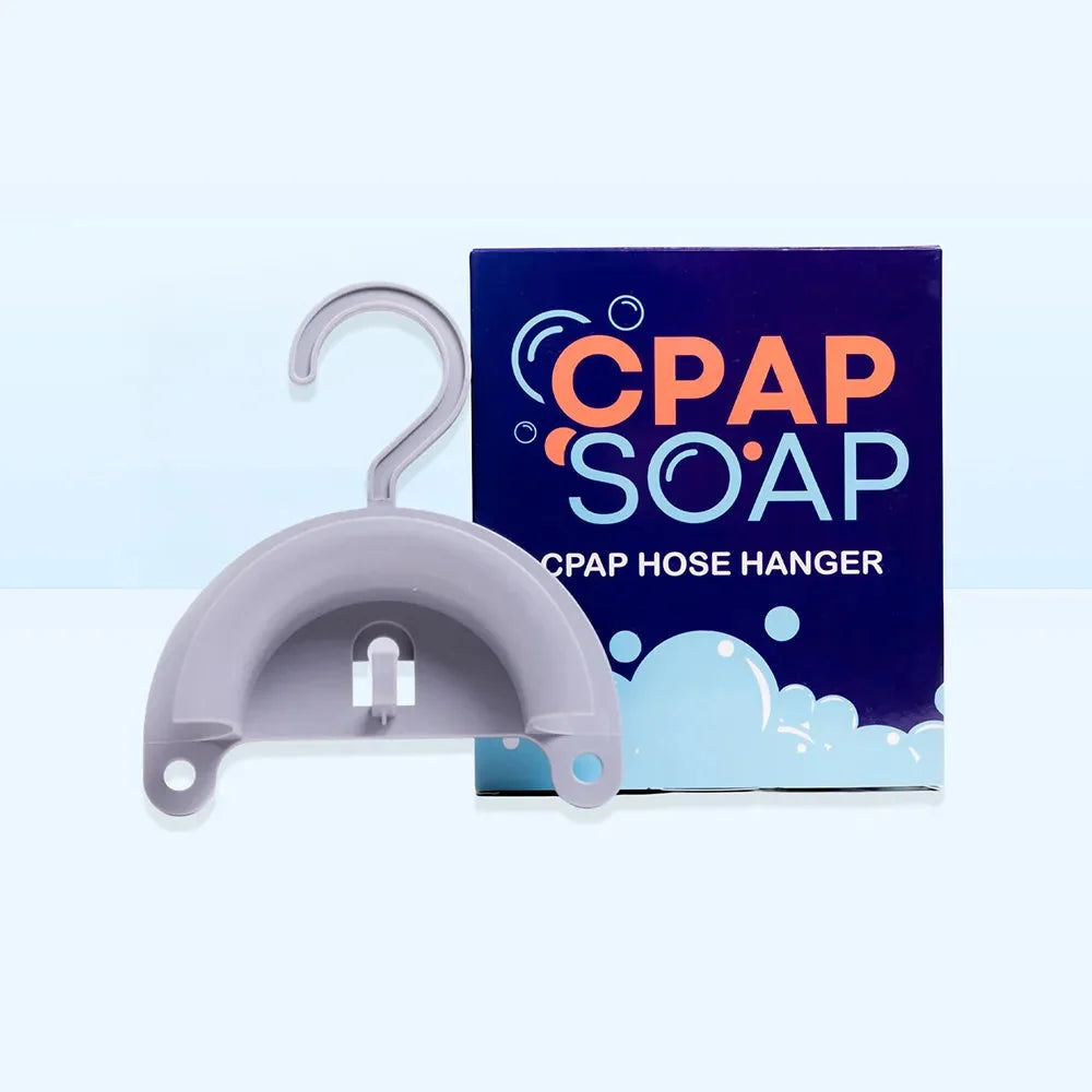 CPAP hose hanger with suction cup for air-drying tubing