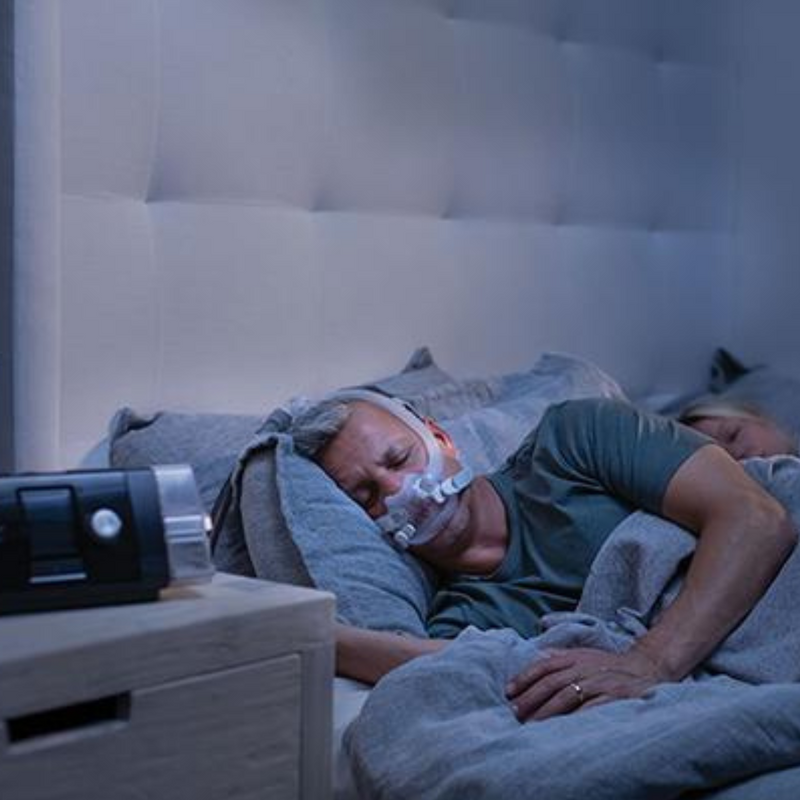 Man sleeping with the F30i Small System.