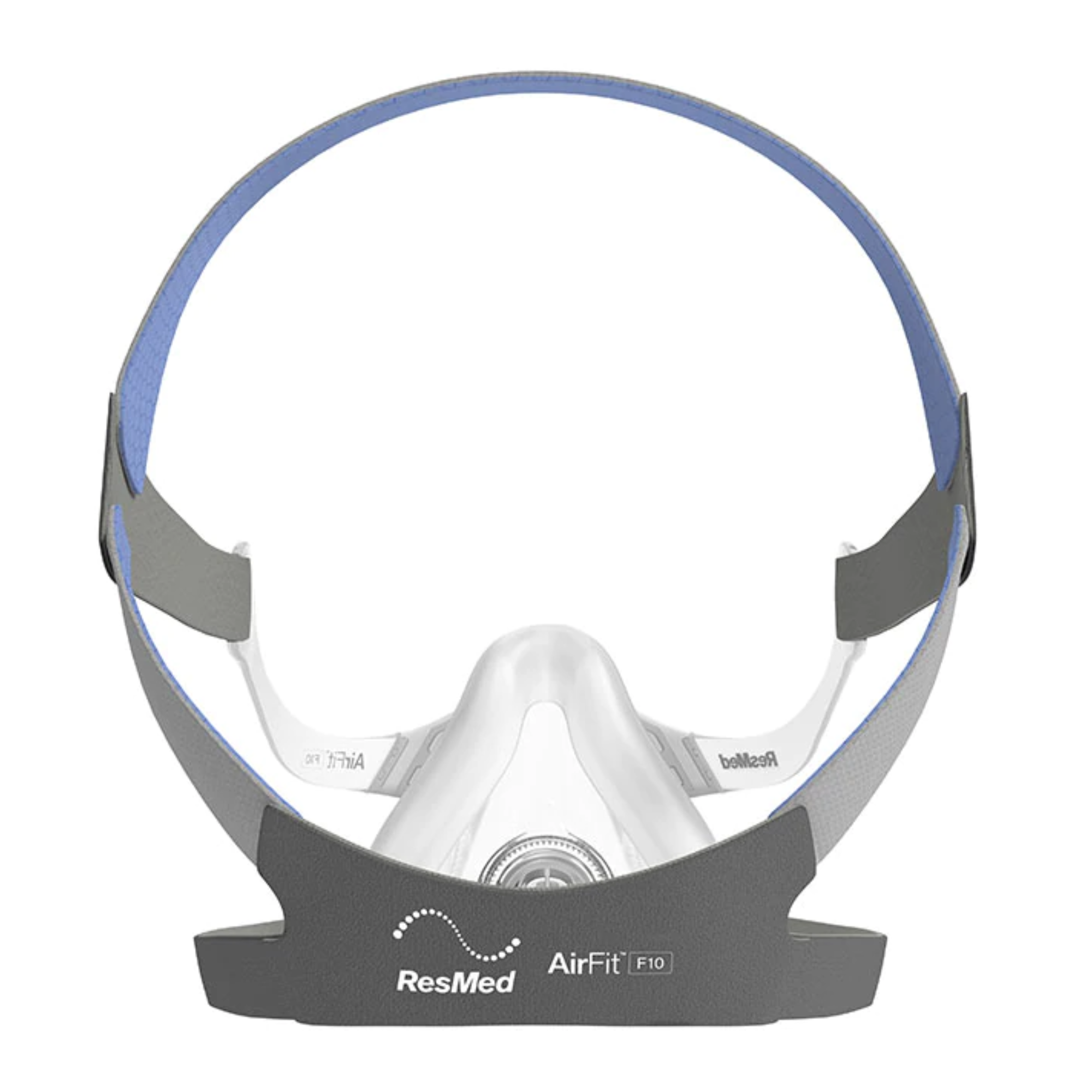 Resmed AirFit&trade; F10 complete mask on a white background  -Back View