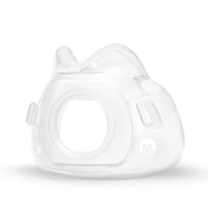 Detail of the AirFit F40 Full Face Mask cushion, highlighting its contour adaptability for sleep apnea patients.