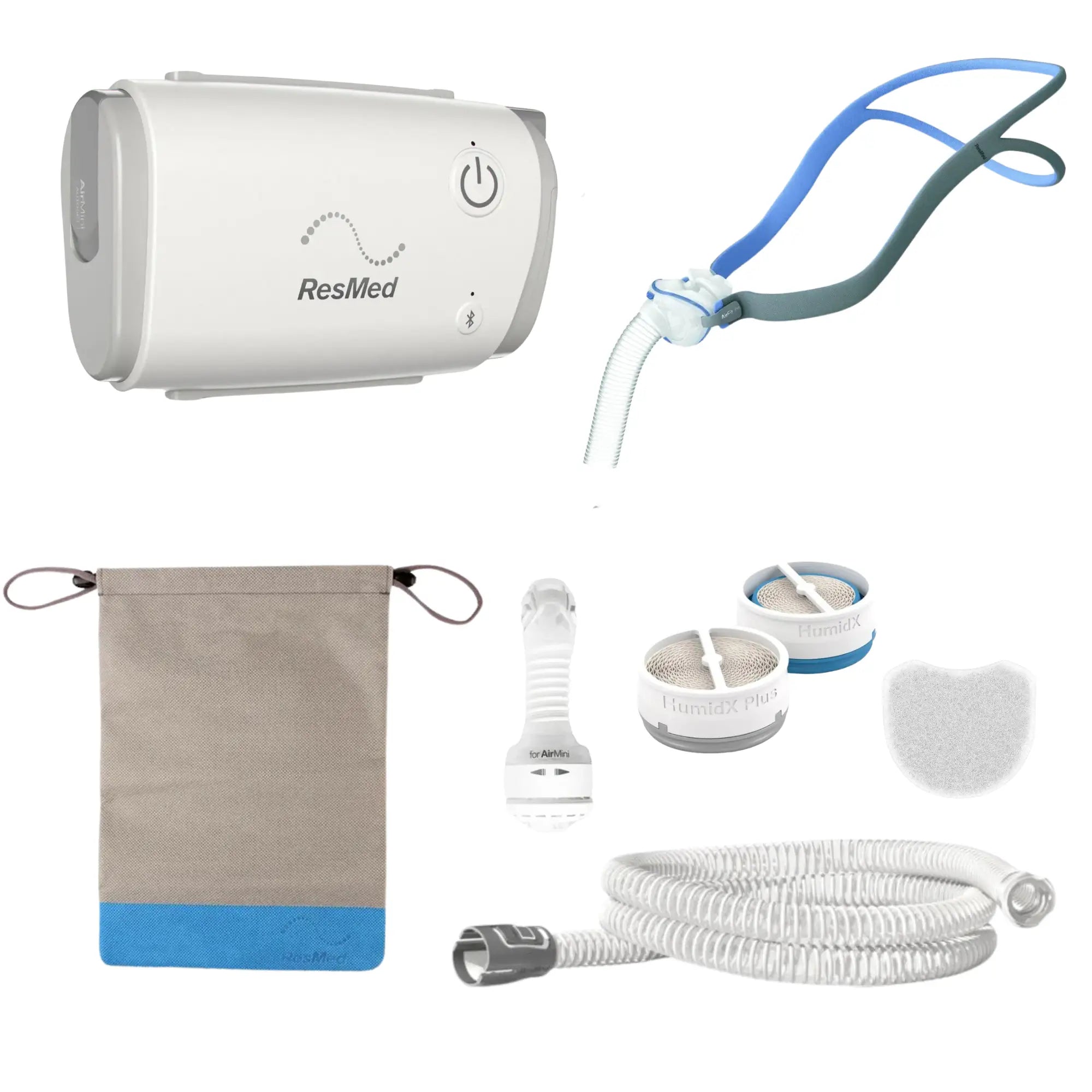 AirMini Autoset Travel CPAP Machine with AirFit P10 CPAP Mask Bundle