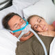 Couple sleeping with man wearing Evora Full Face mask.