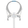Front view of grey headgear and clear nasal mask system for Airfit N20 Complete Mask System