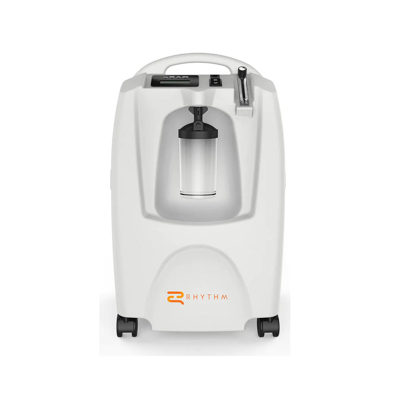 Front view of Rhythm Healthcare 5L Oxygen Concentrator