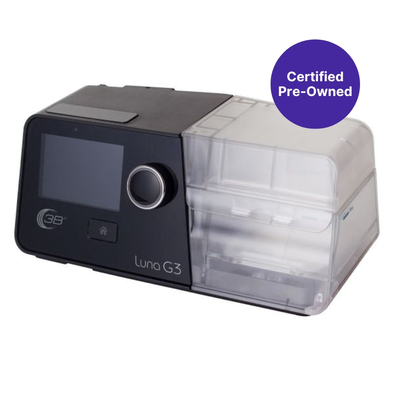 Left front angled view of 3B Luna G3 CPAP machine