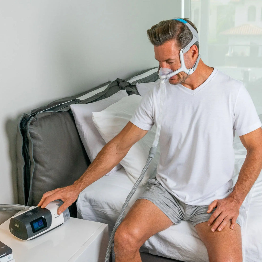 Men using AirSense 11 and the AirFit N20