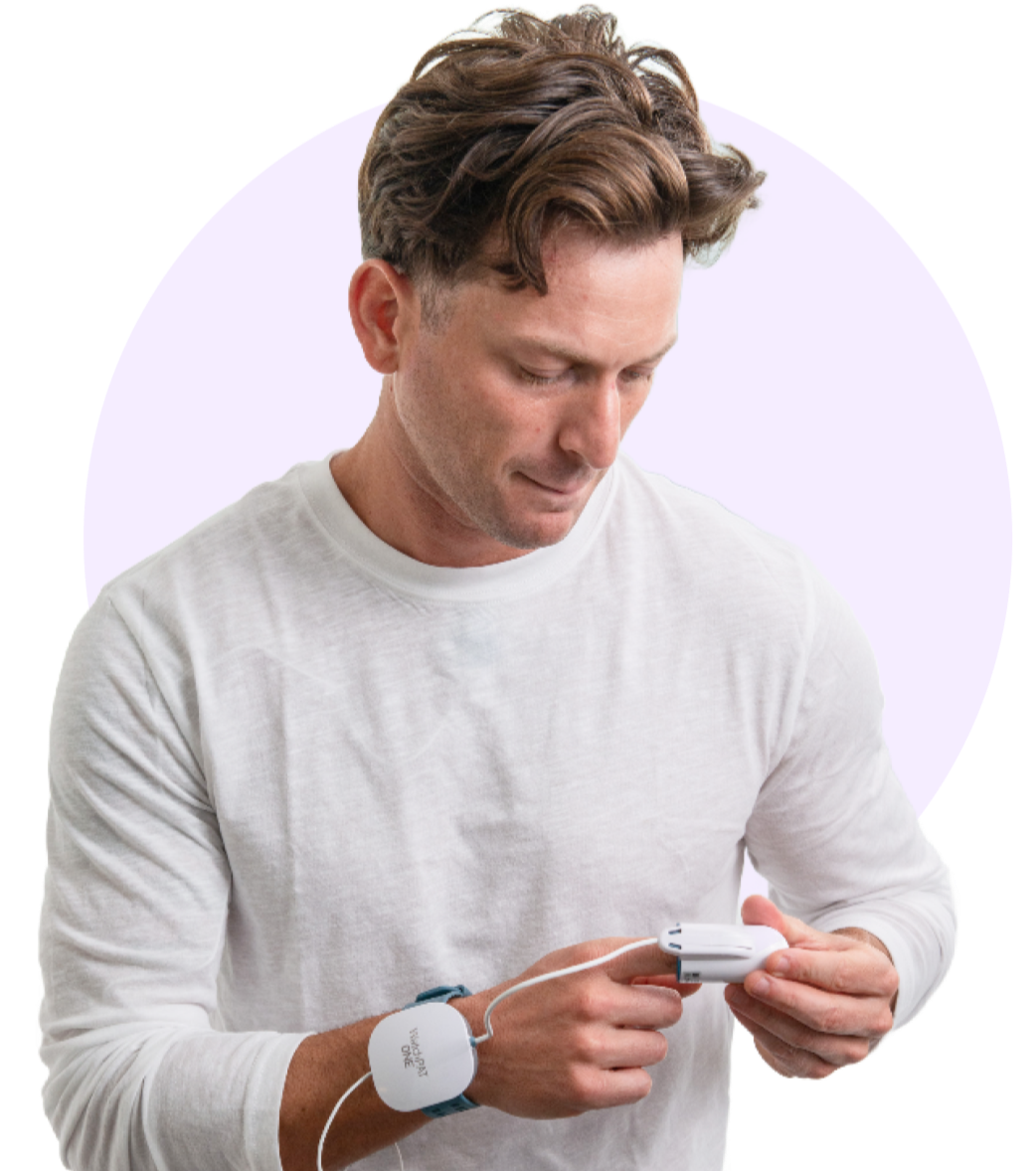 Man with the home sleep test