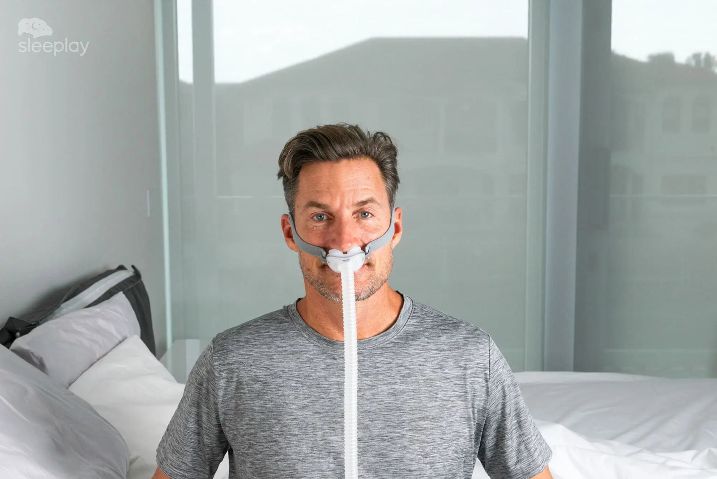 Men using AirFit P10 CPAP. 