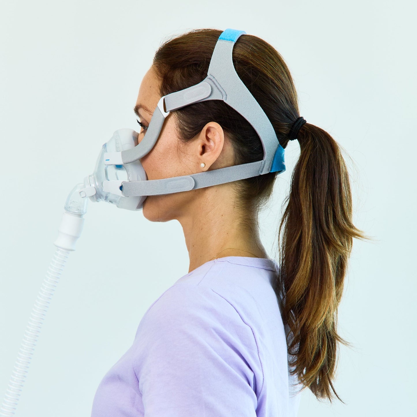 Side view of AirTouch F20 CPAP mask.