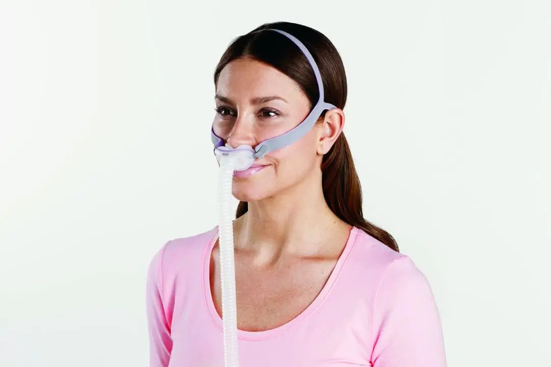 Side view of women wearing the AirFit P10 For Her.