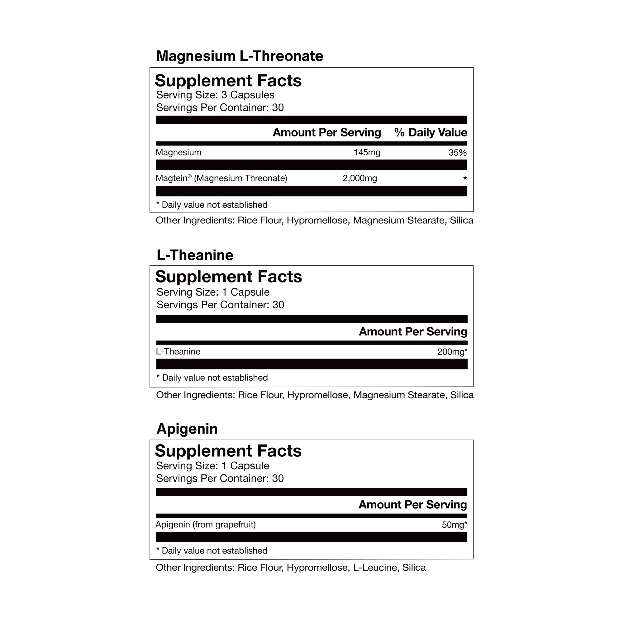 Nightly Sleep 30-Day Magnesium L-Threonate & Apigenin Sleep Aid