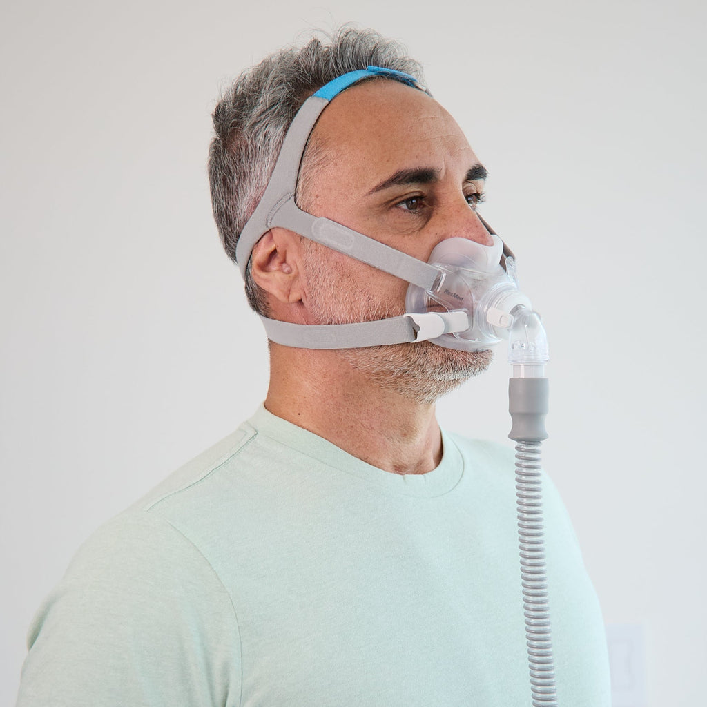 man wearing AirFit F30 Full Face Mask side view