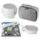 Transcend Micro travel CPAP machine with backup battery, gray travel case, tubing, and adapters