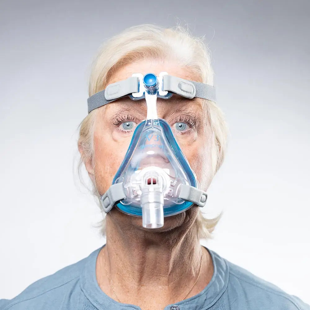 woman using the Sleepnet V3 CPAP Full Face Mask front view