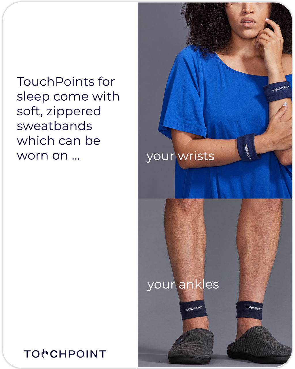 how to wear the TouchPoints for Sleep Wearable Sleep device