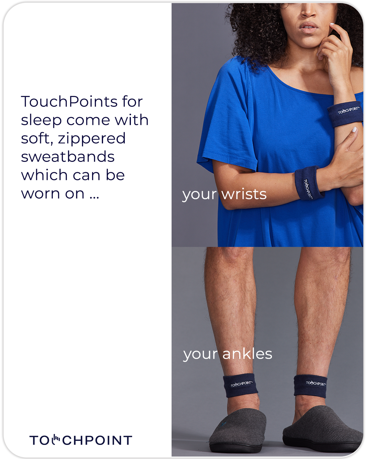 how to wear the TouchPoints for Sleep Wearable Sleep device