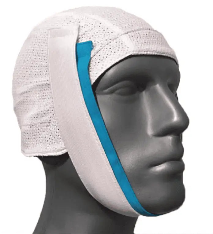 Front view of Knightsbridge Dual Band Chin Strap in white