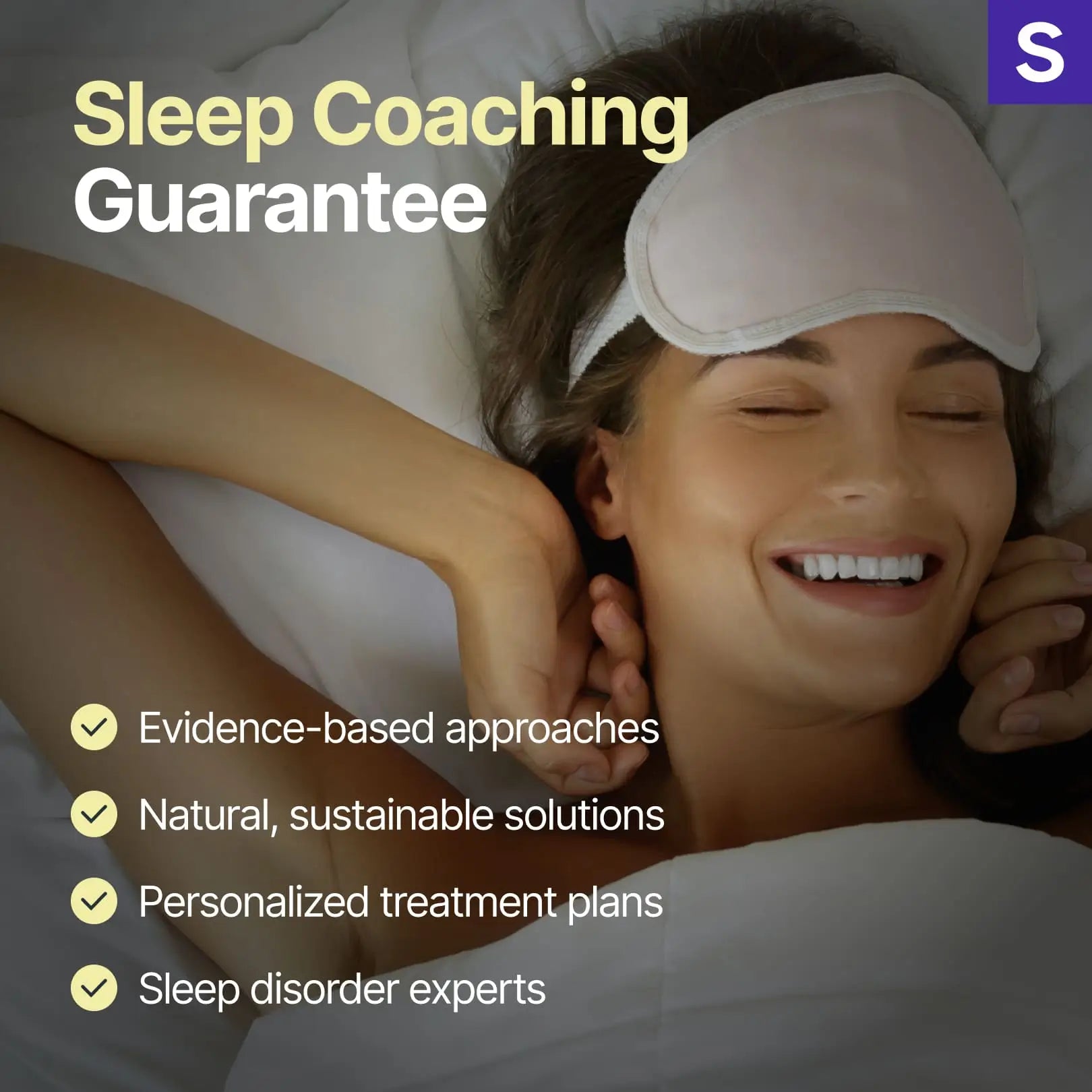 Poster of adult personalized sleep coaching guarantee.