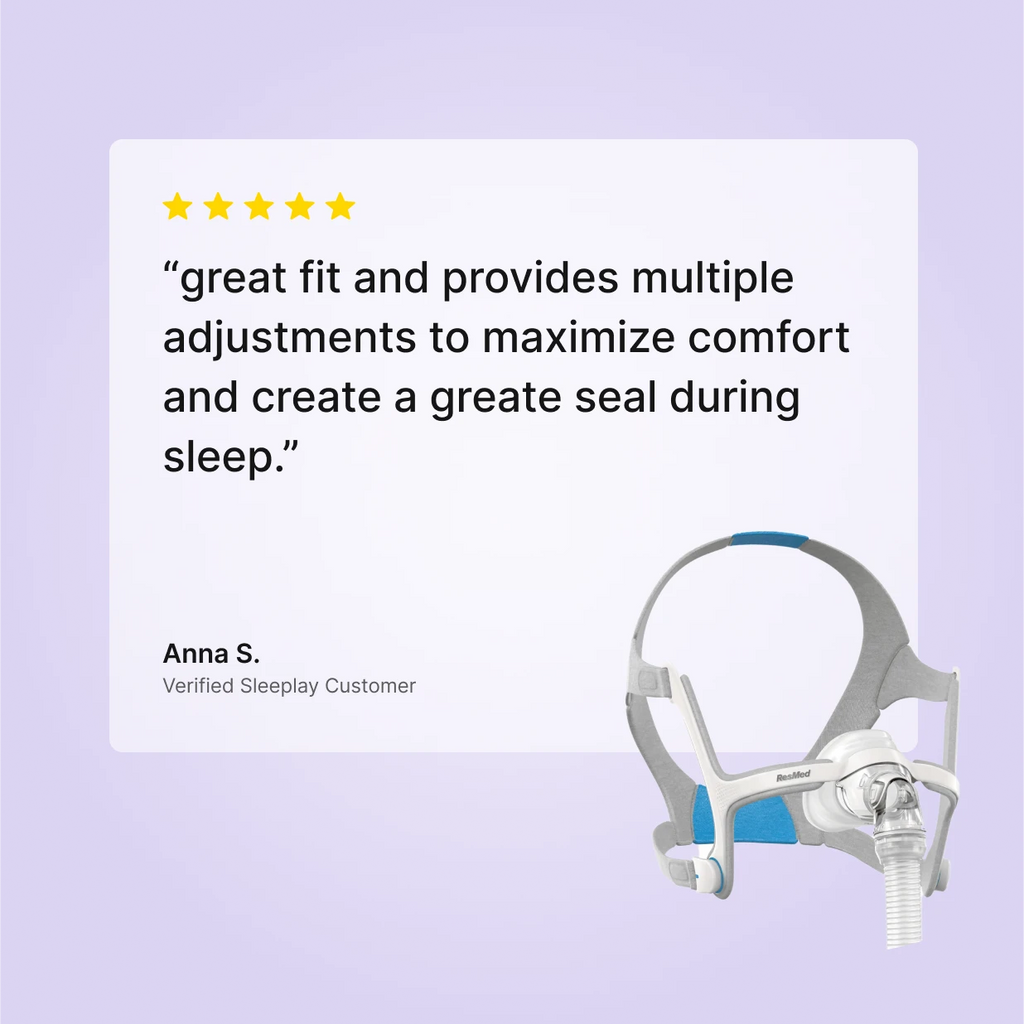 Five-star Sleeplay customer review of the ResMed AirFit N20 nasal CPAP mask.