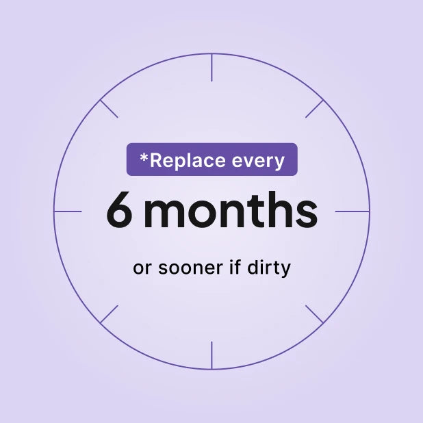 ResMed AirMini bundle replacement guide: replace the standard filter every 6 months.