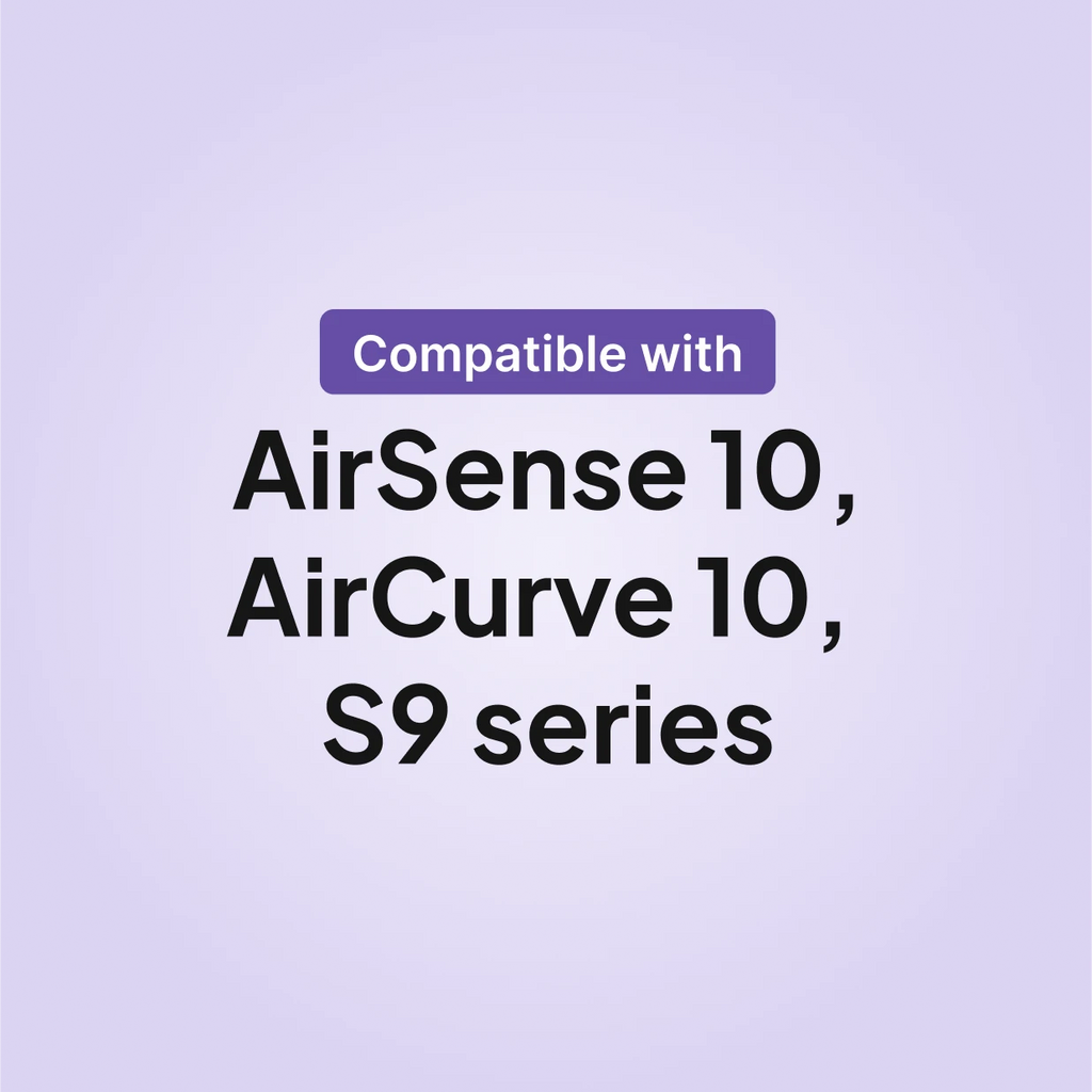 Hypoallergenic CPAP filters compatibility chart showing AirSense 10, AirCurve 10 and S9 series ResMed machines.