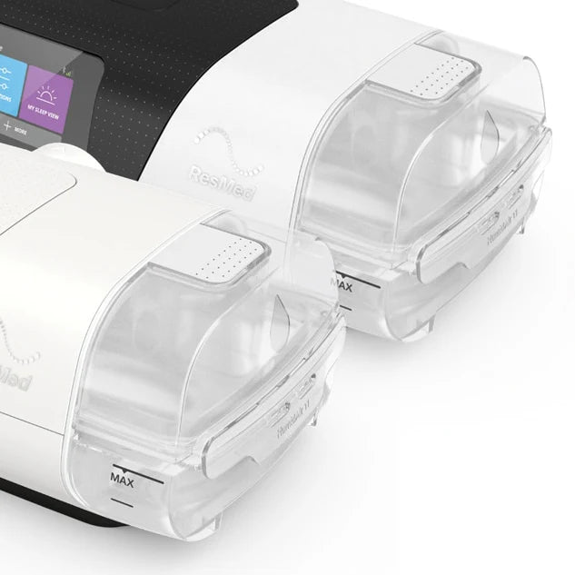 HumidAir Water Chamber for AirSense 11 & AirCurve 11 machines side by side