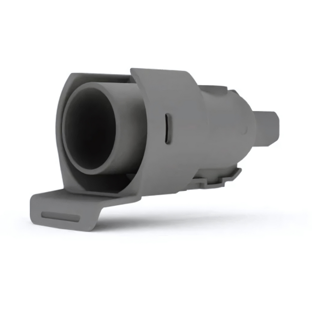 AirSense and AirCurve 11 CPAP air outlet replacement connector, front view of round tubing port