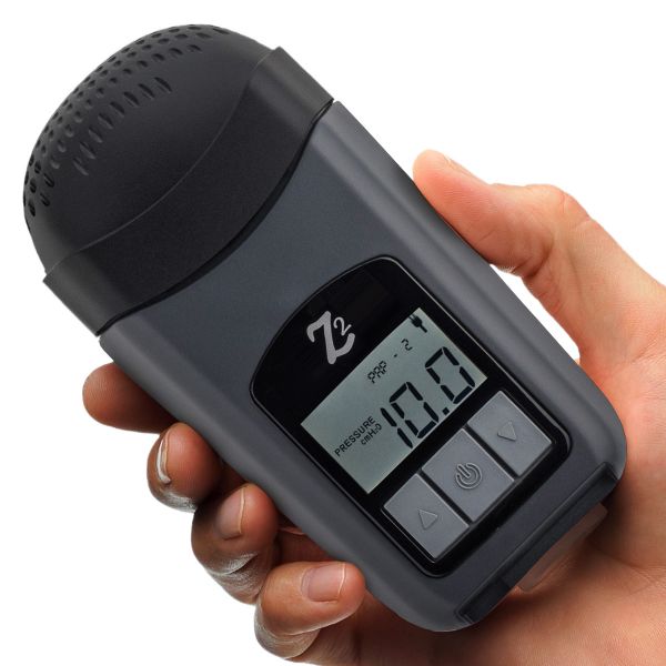 Holding the Z2 Travel cpap machine