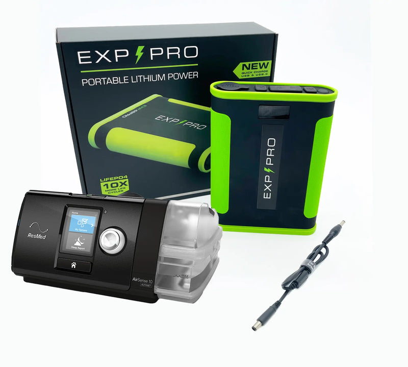 CPAP Battery Bank EXP48PRO APEX with the rested 10 cpap machine