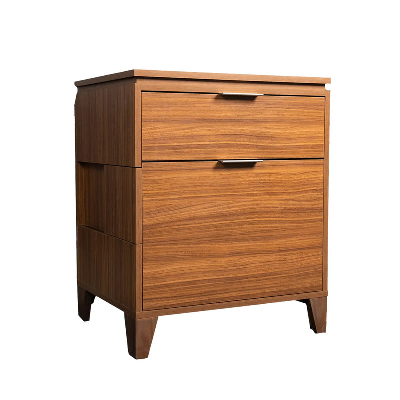 CPAP Nightstand for cpap machine walnut color side view