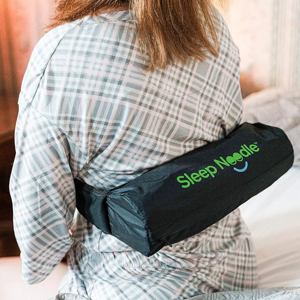CPAPology Sleep Noodle Positional Therapy Aid for Snoring woman