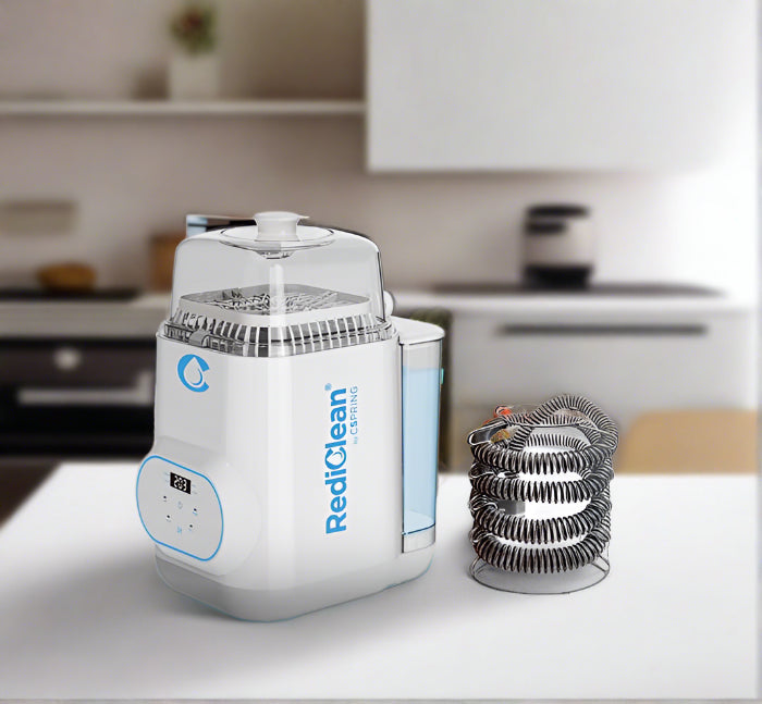 Efficient CSpring RediClean device for deep cleaning of CPAP and BIPAP accessories, maintaining optimal device performance.