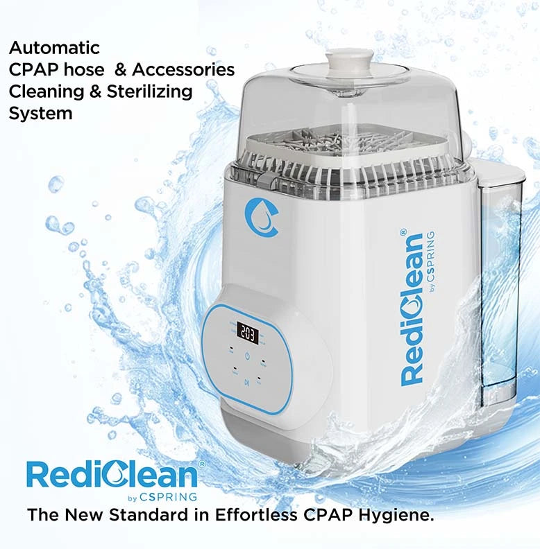 Front view of the CSpring RediClean, a specialized cleaner for CPAP and BIPAP equipment, promoting better respiratory health.