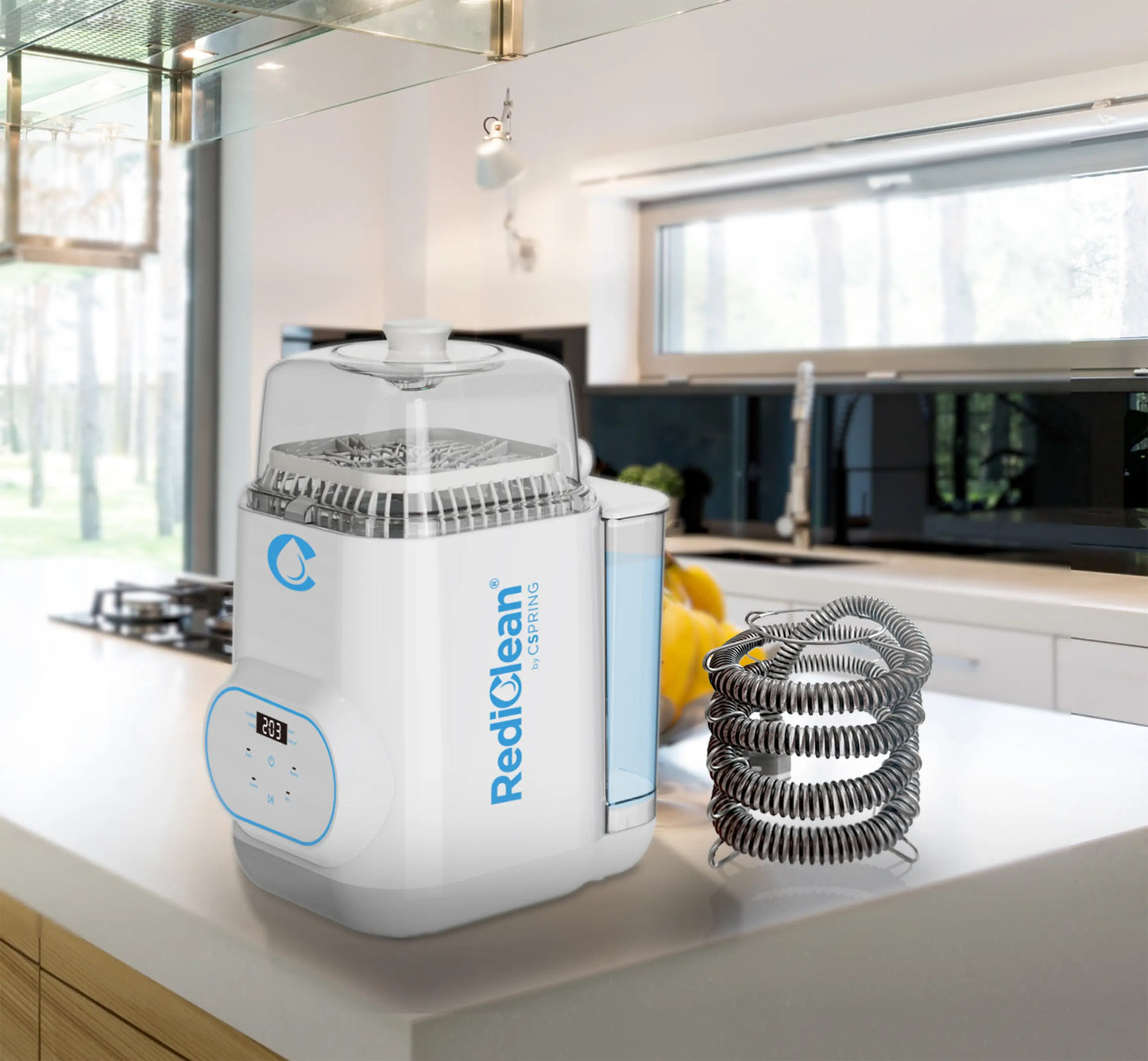 Compact and portable CSpring RediClean CPAP and BIPAP cleaner, ideal for home use.