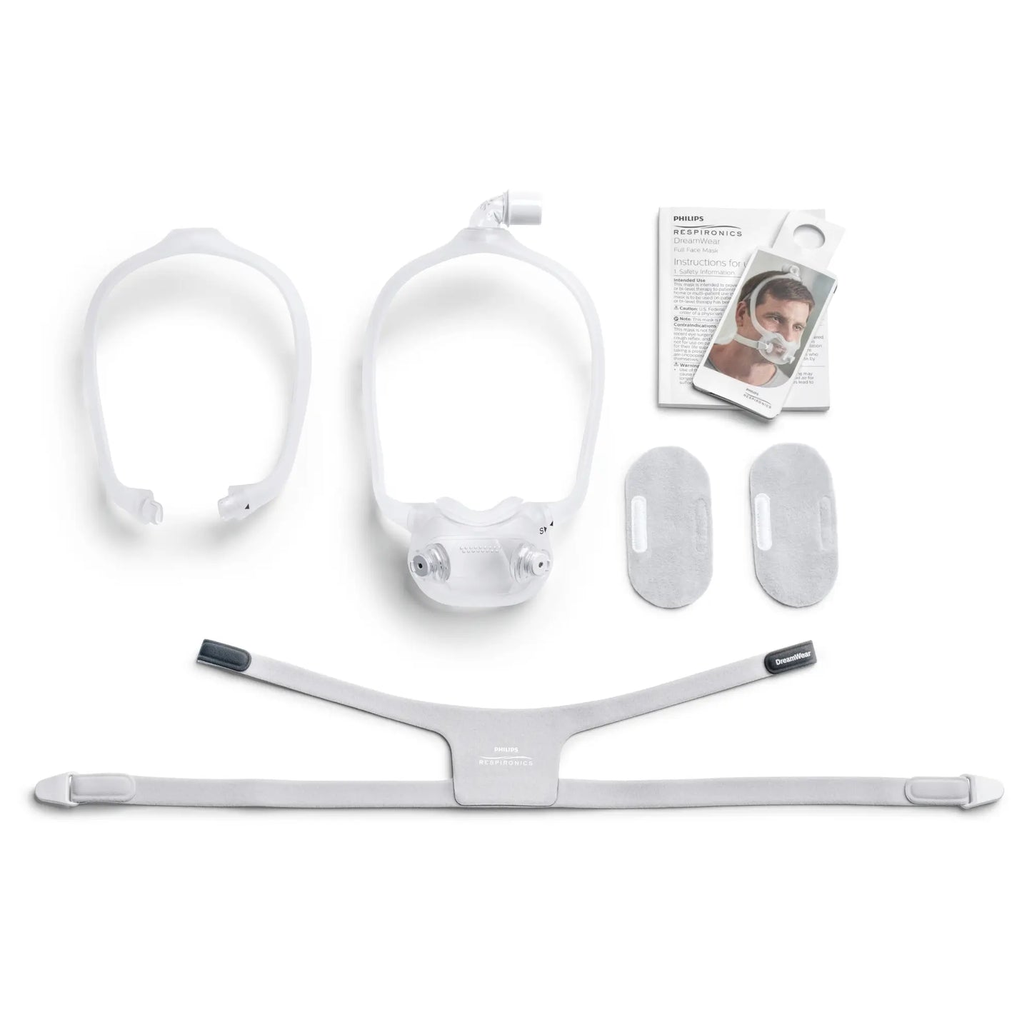 DreamWear Full Face CPAP Mask with Headgear all pieces