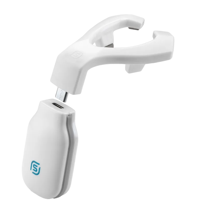 eXciteOSA mouthpiece detached from the control unit, showing the connector and charging port