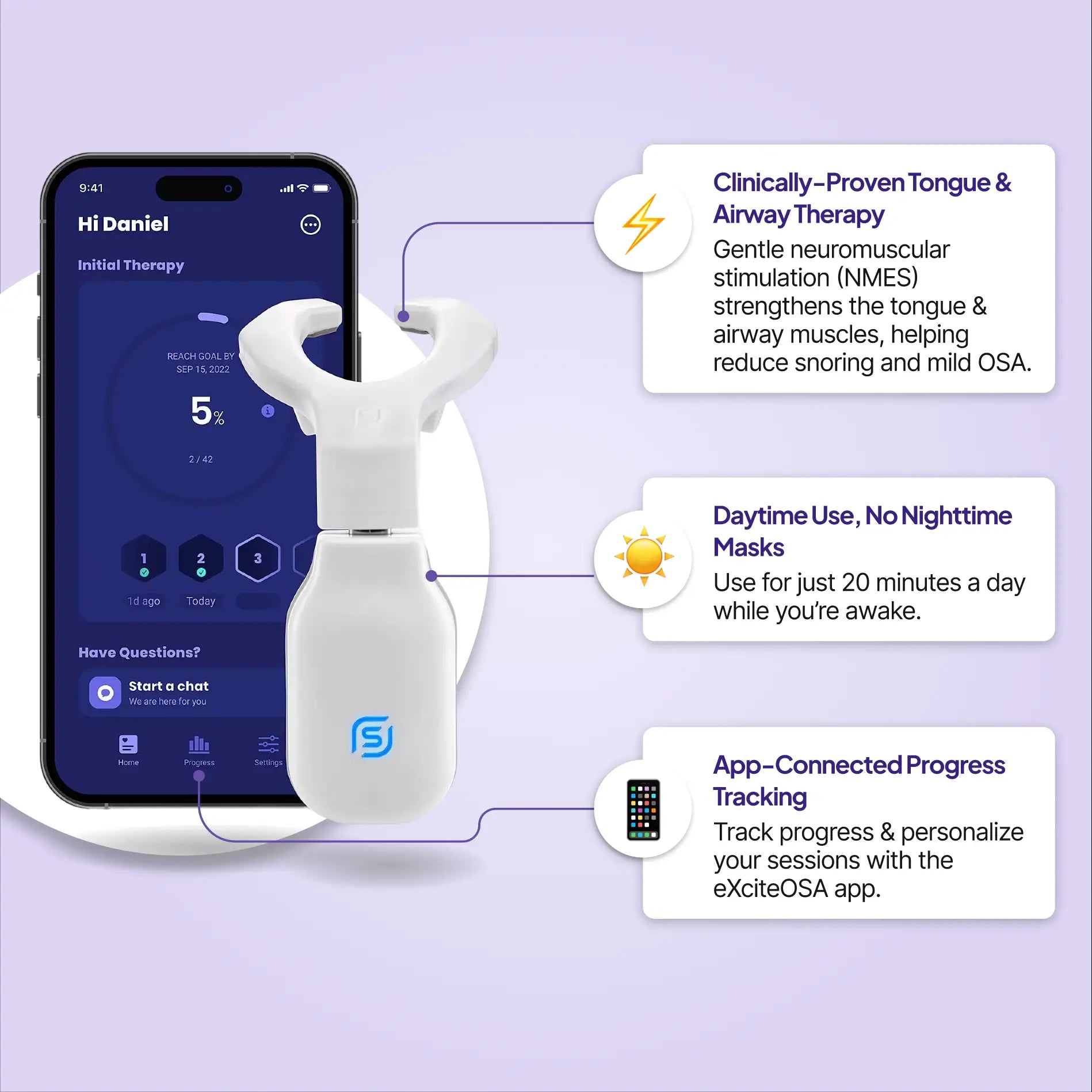 eXciteOSA Daytime Sleep Apnea & Snoring Therapy Device