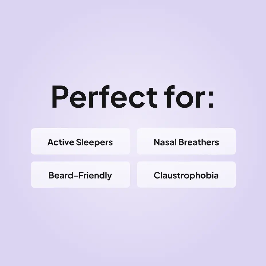 F&P Solo Nasal CPAP Mask Autofit for active sleeprs, nasal breathers, beard friendly, cluastrophobia