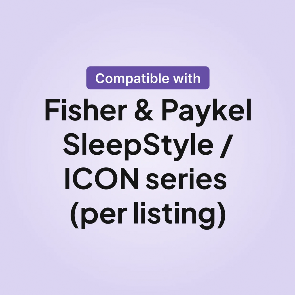 Fisher and Paykel dishwasher-safe humidification chamber compatibility chart showing Fisher and Paykel SleepStyle and ICON series.