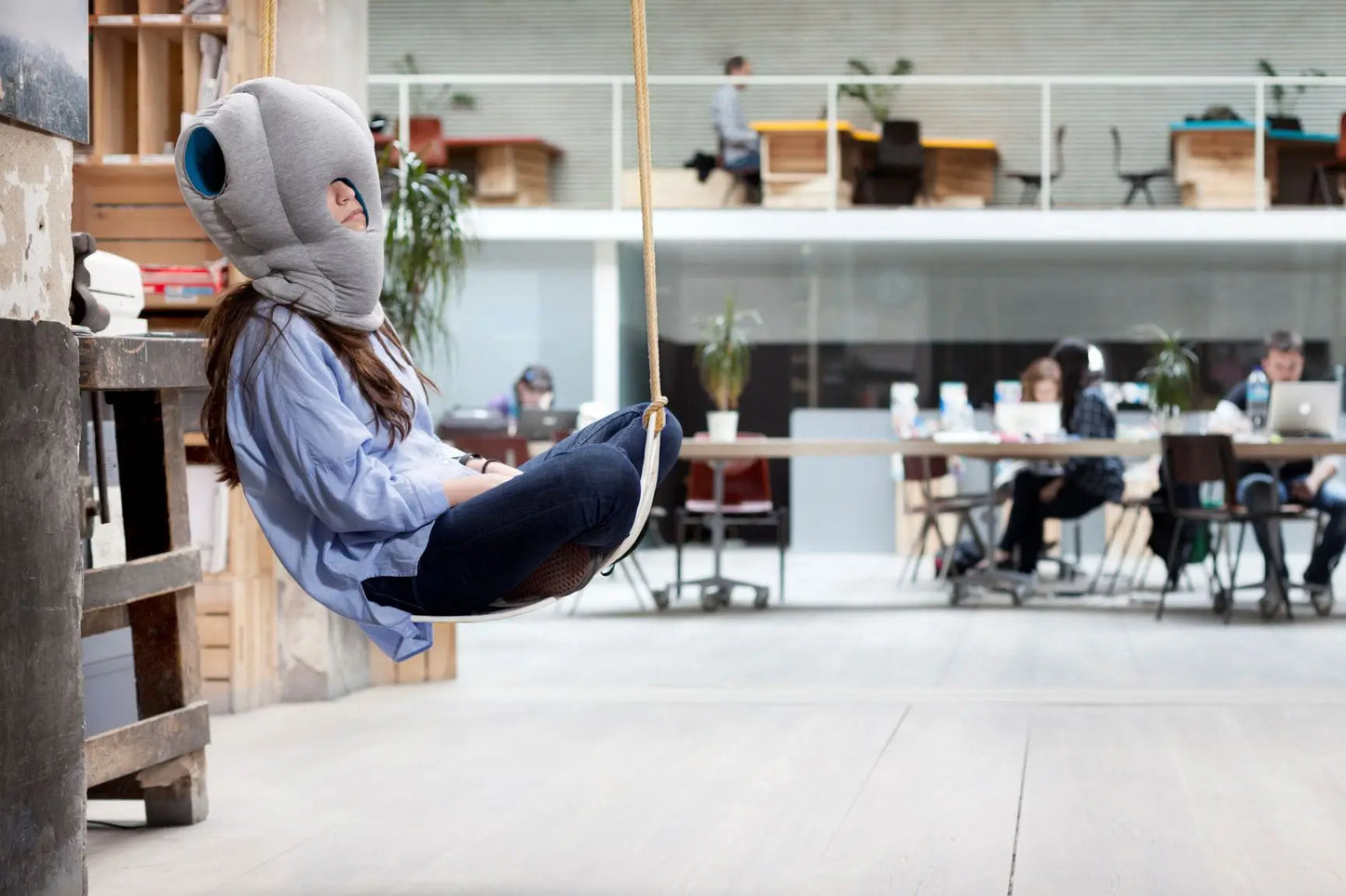 Woman sleeping with the Original Immersive Napping Pillow