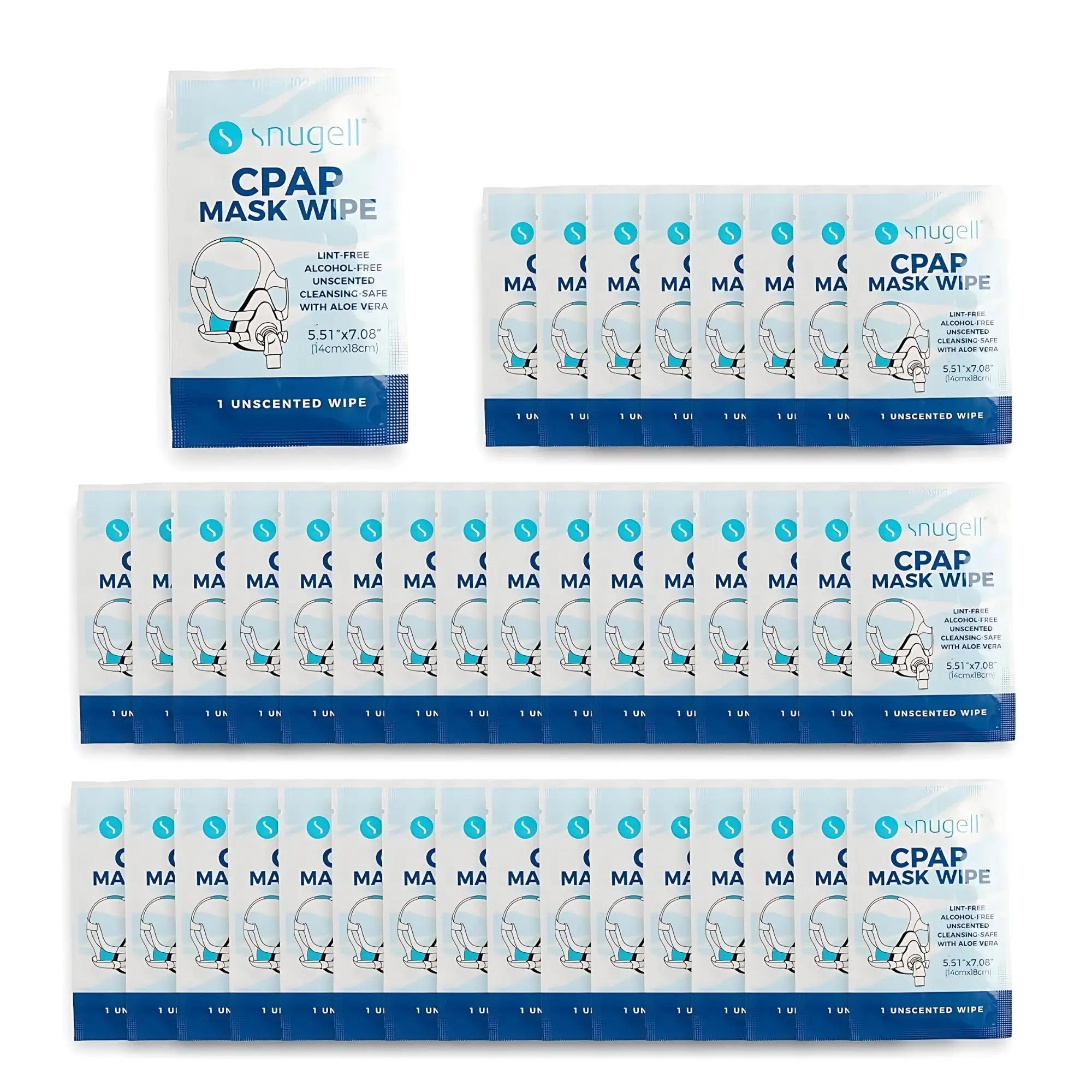 Individual Unscented Disposable CPAP Wipes (40-Pack)