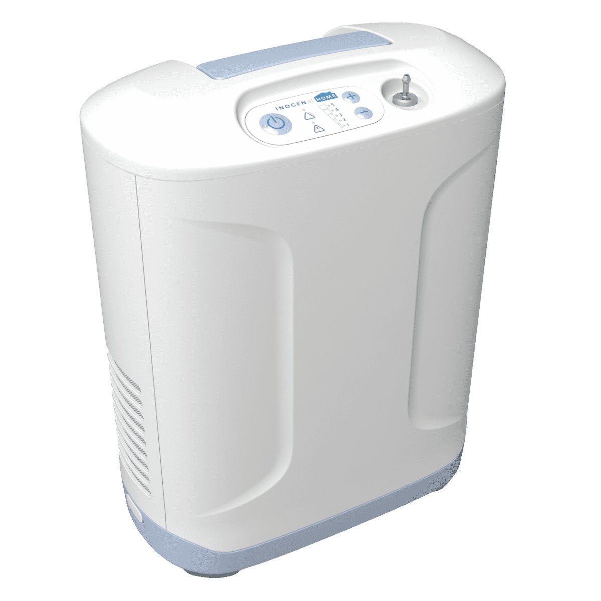 Side view showcasing the sleek design of the Inogen at Home 5 Liter Oxygen Concentrator for therapy use.