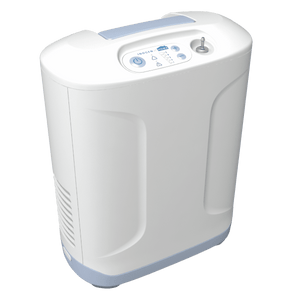 Side view showcasing the sleek design of the Inogen at Home 5 Liter Oxygen Concentrator for therapy use.