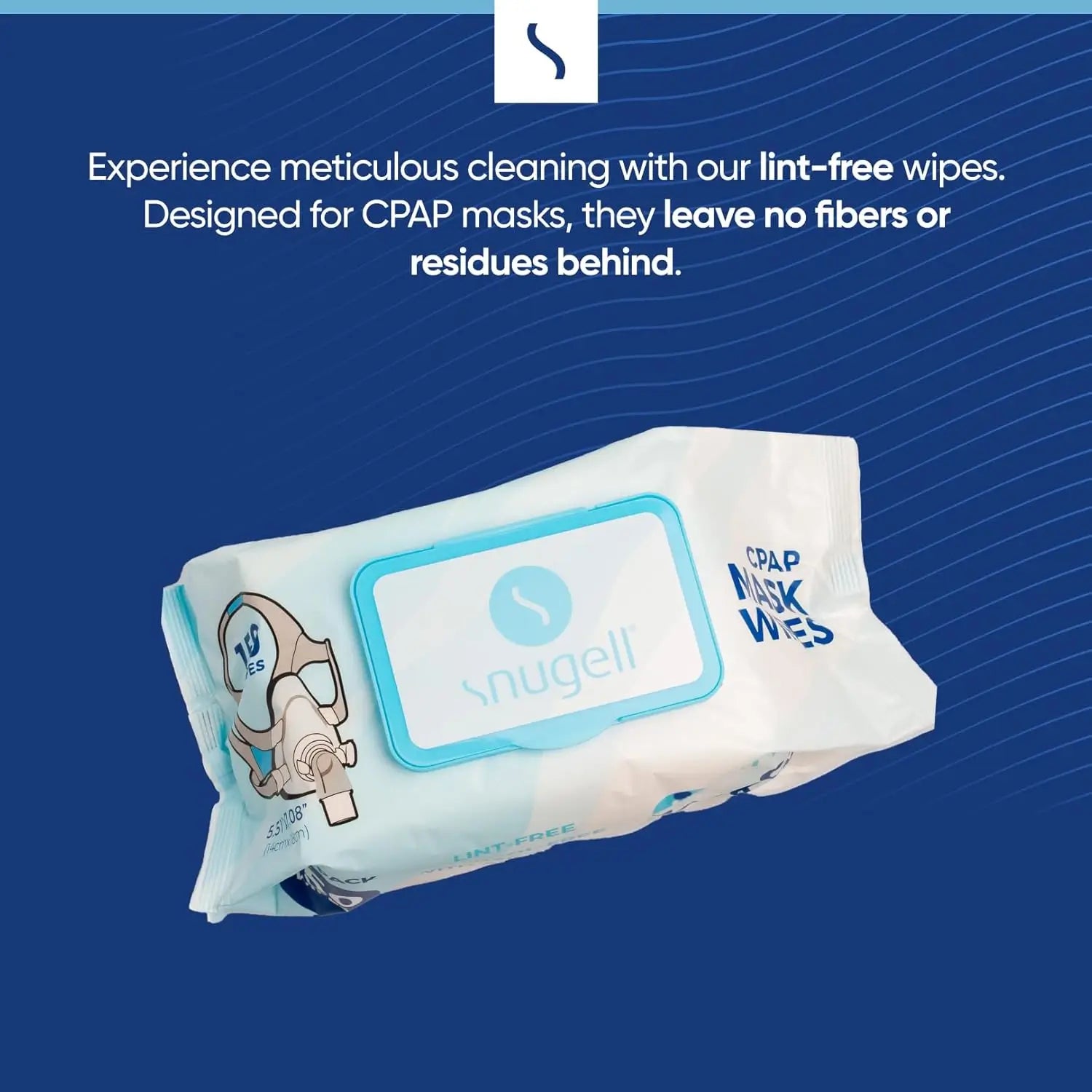 Lint-free Snugell Jumbo Pack CPAP Mask Wipes