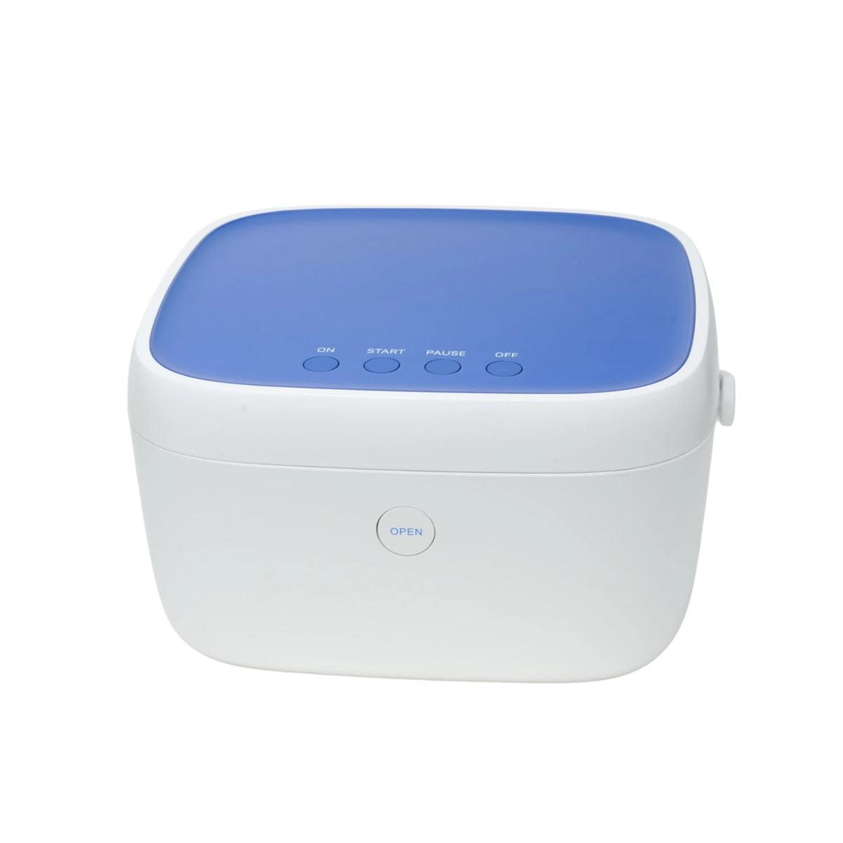 Front view of the Liviliti Paptizer 360 UVC CPAP sanitizer with ON, START, PAUSE and OFF buttons