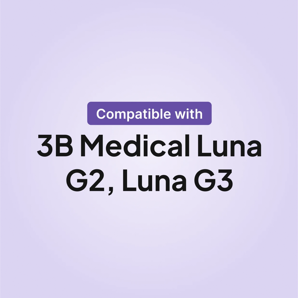 Luna CPAP disposable air filter compatibility chart showing 3B Medical Luna G2 and Luna G3 machines.