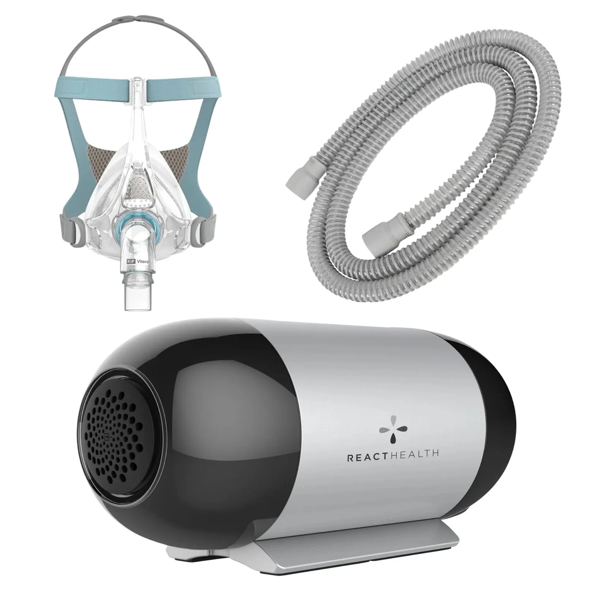 React Health Luna TravelPAP Travel CPAP Machine with F&P Vitera Full Face Mask Bundle