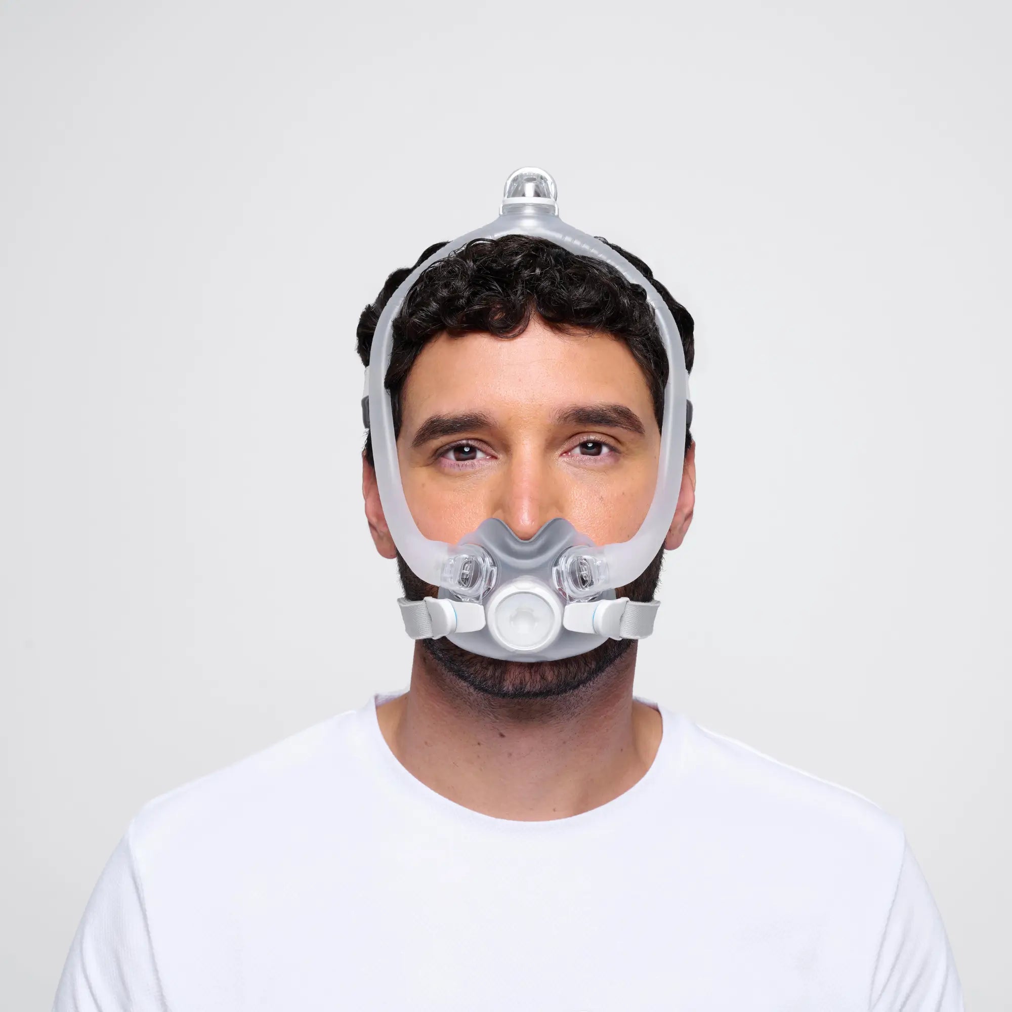 man using the ResMed AirTouch F30i Full Face CPAP Mask front view