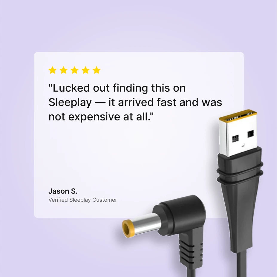 Verified Sleeplay customer review of the Medistrom Pilot 24 AirMini DC output cable, 5 stars